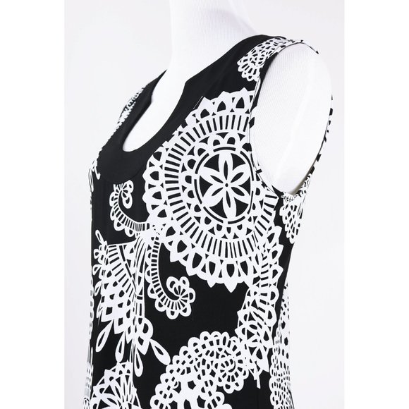 WHITE HOUSE BLACK MARKET Women's Sz S Black/White Tunic Top Blouse Mini Dress - Picture 4 of 5